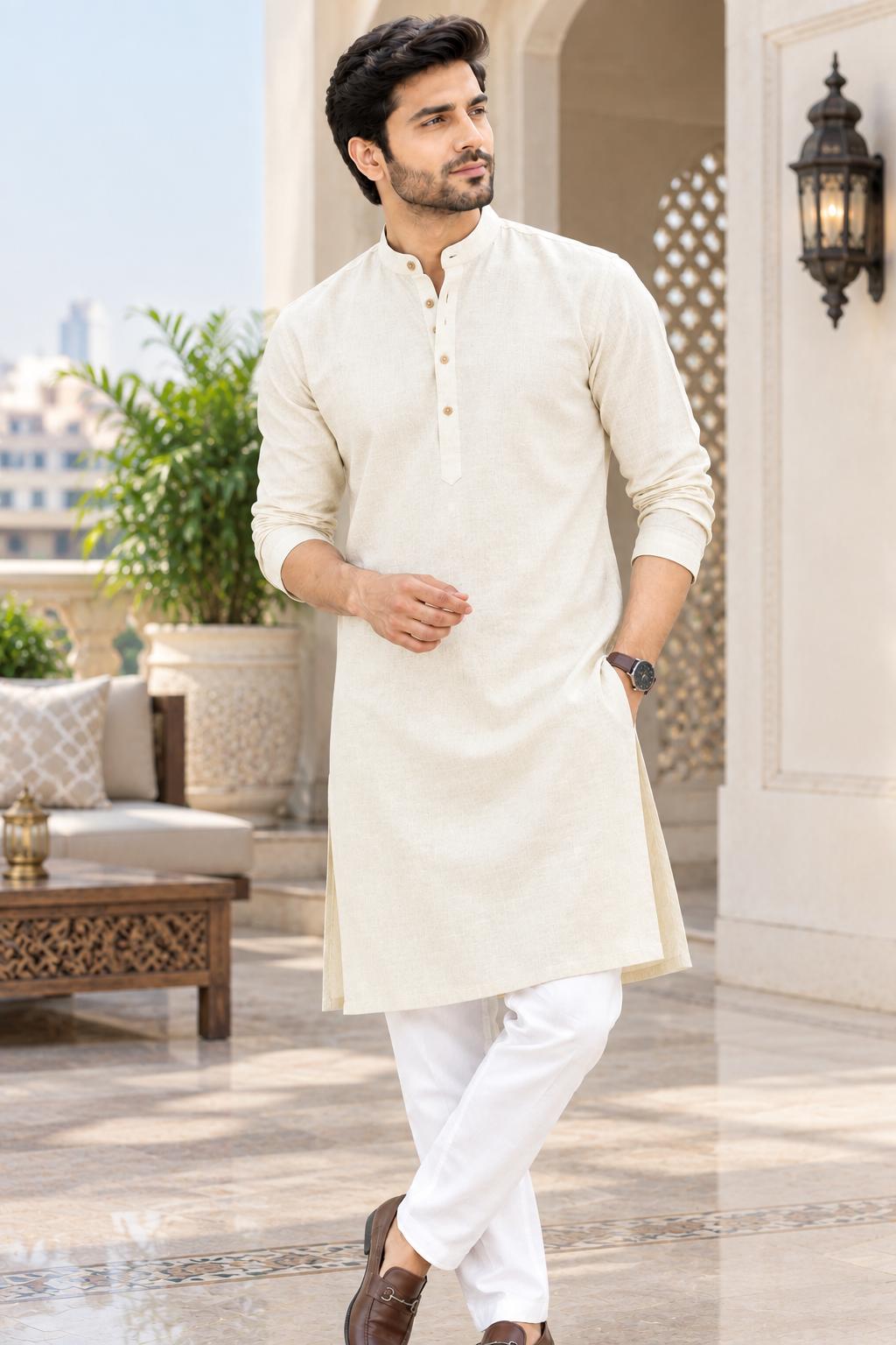 Off-White Men's Kurta
