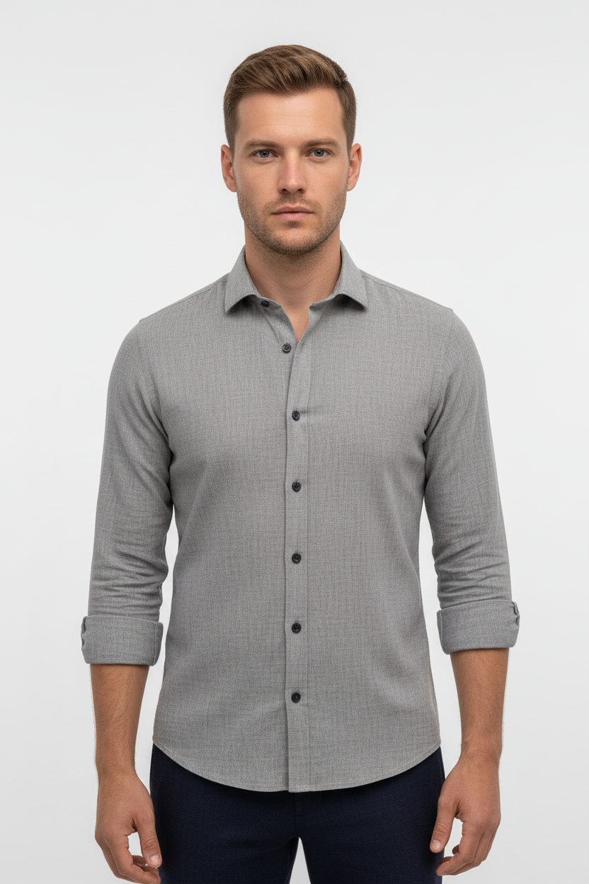 Gray Shirt Studio Shot