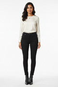 Black women's jeans - front white background
