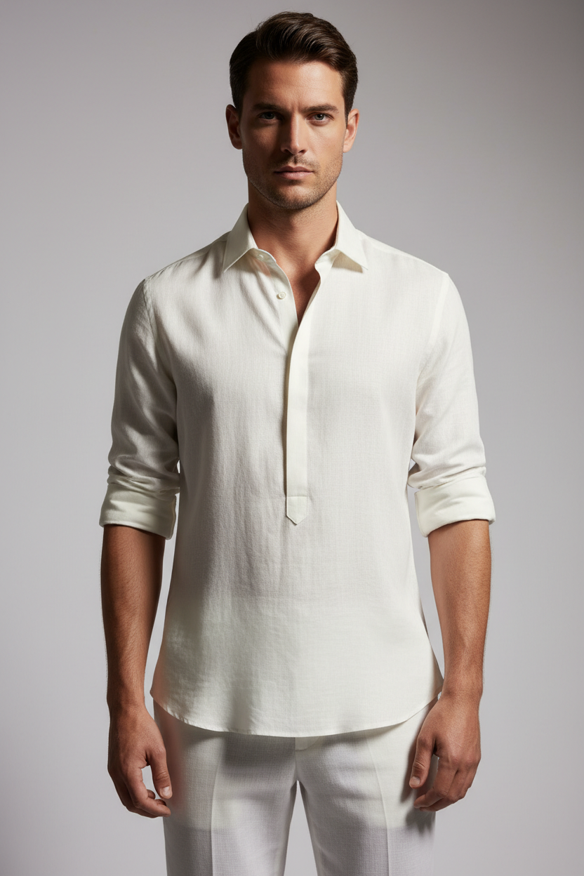 Off-white cream full sleeve shirt - studio front