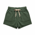 Women's Casual Cotton Shorts Olive - Studio Shot