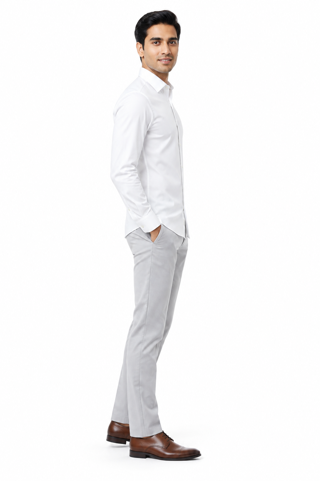 White Men's Shirt - Side Profile