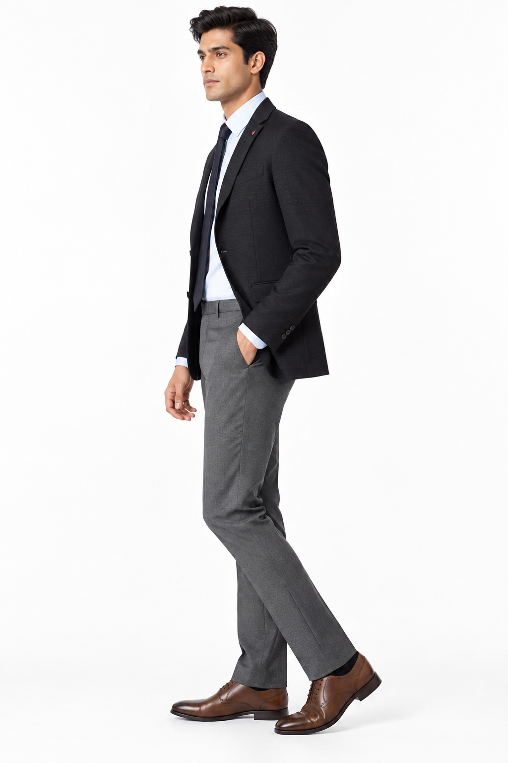 Grey Men's Trousers - Side Profile