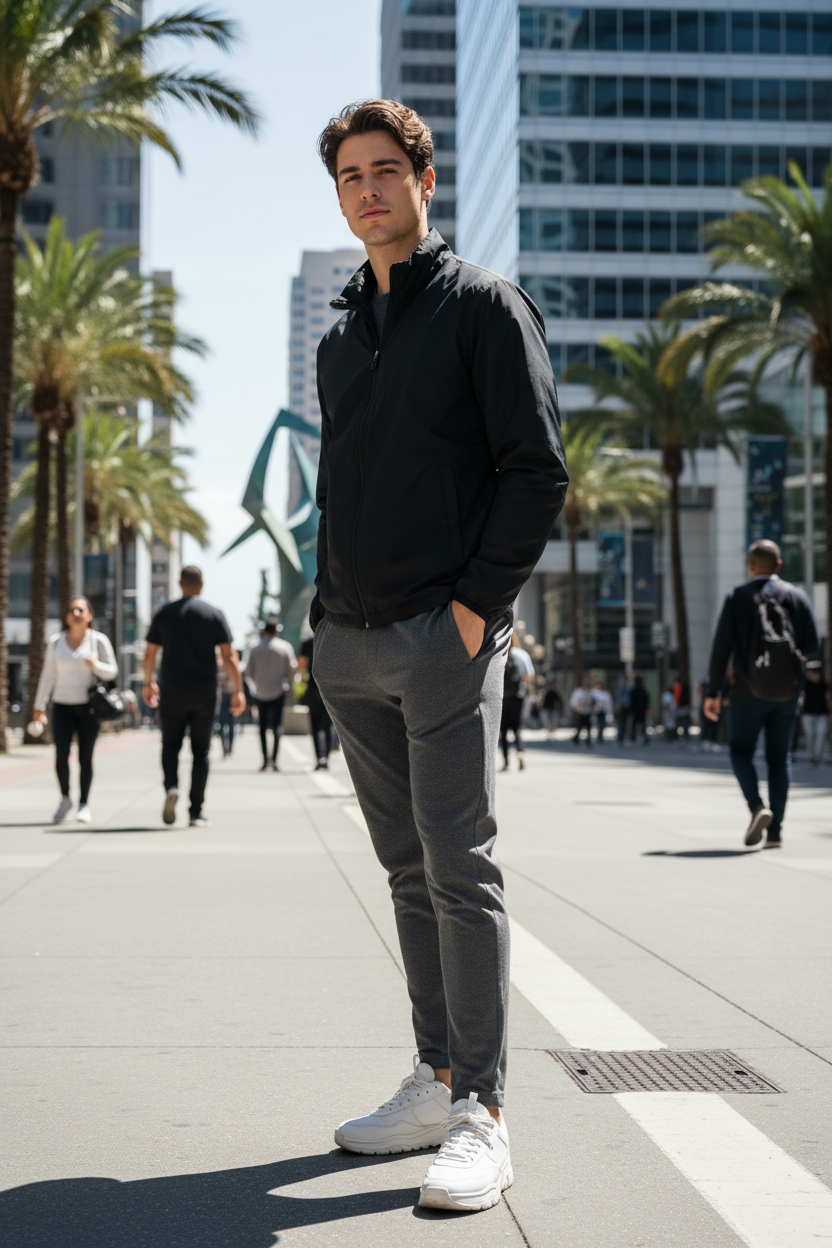 Men's Windbreaker Black - Lifestyle 1