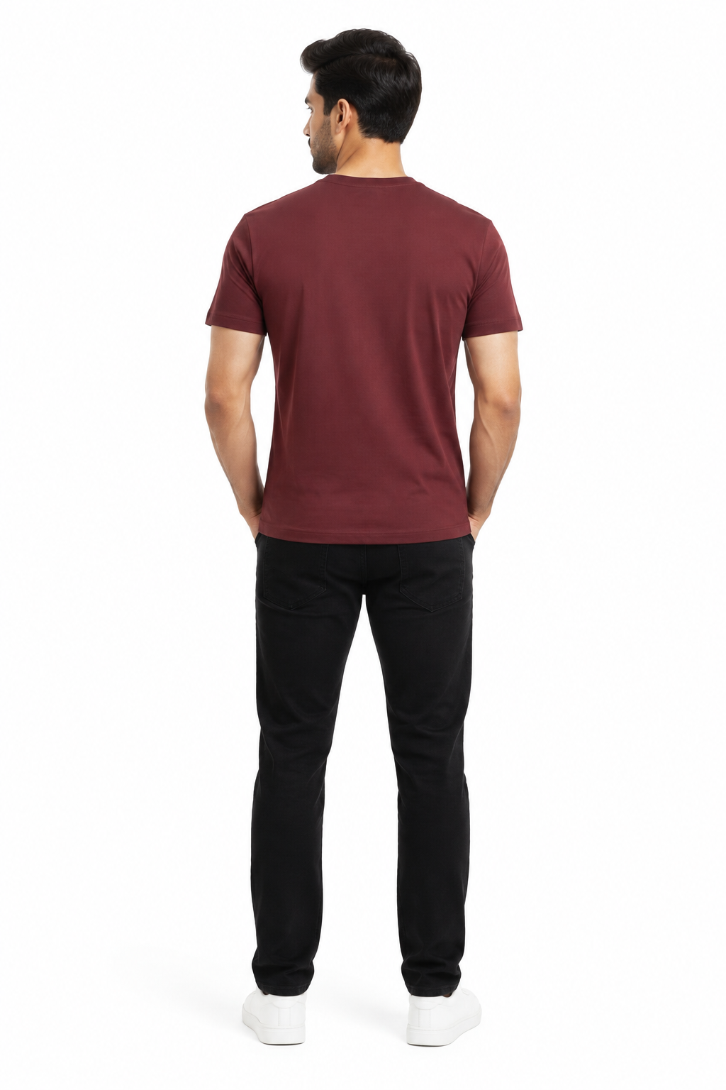 Maroon Men's T-Shirt - Back View