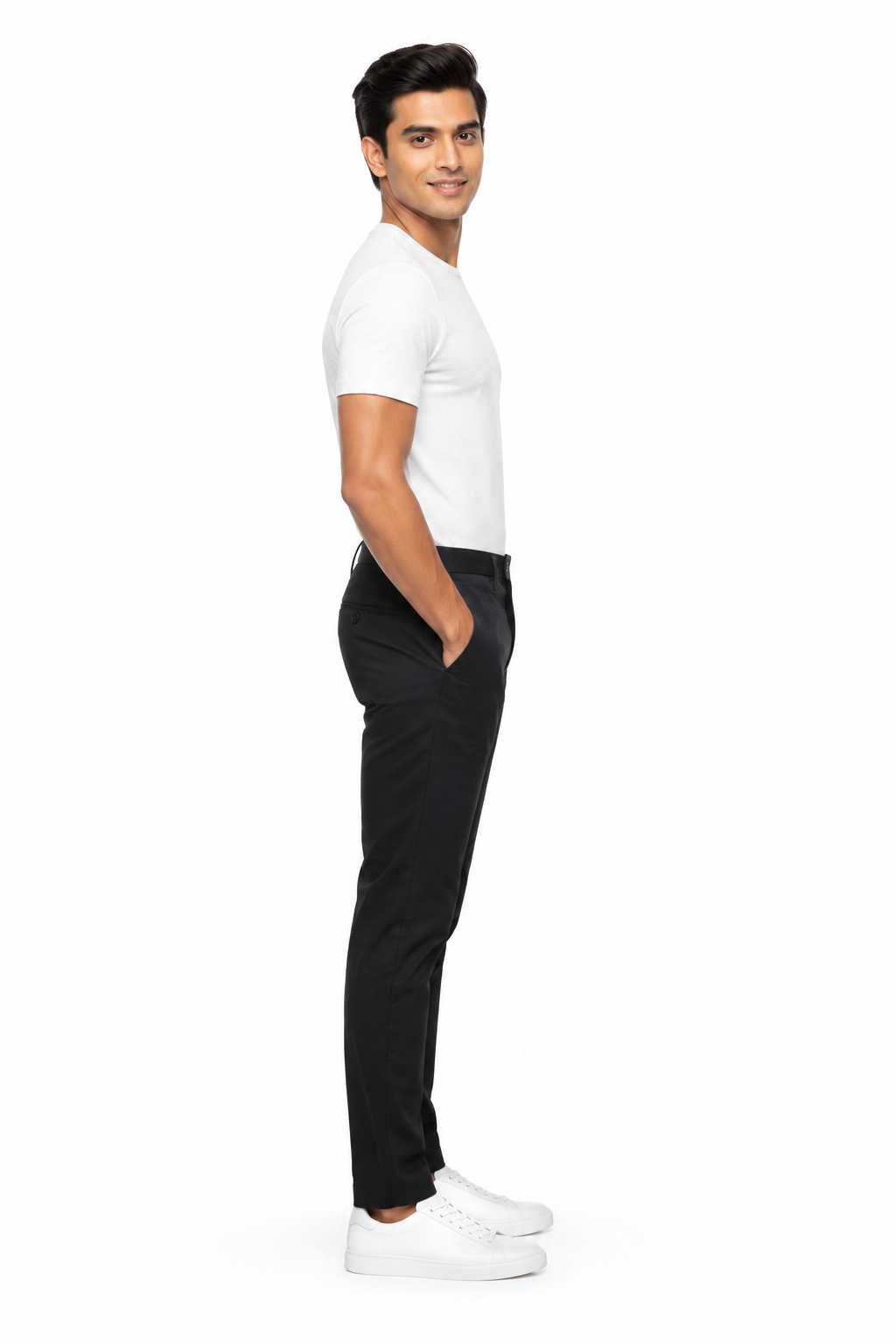 White Men's T-Shirt - Side Profile