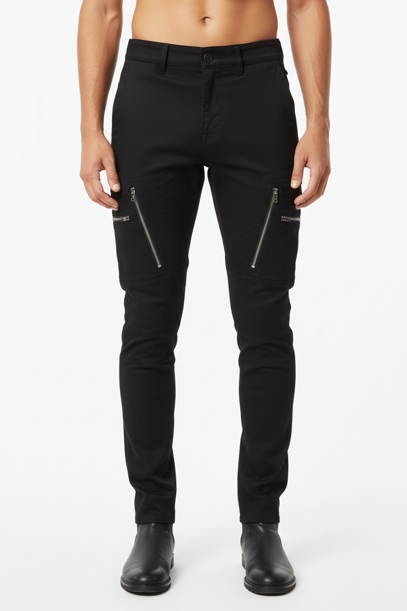 Urban Cargo Pants Black - Front View