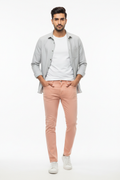 Peach men's jeans - front white background