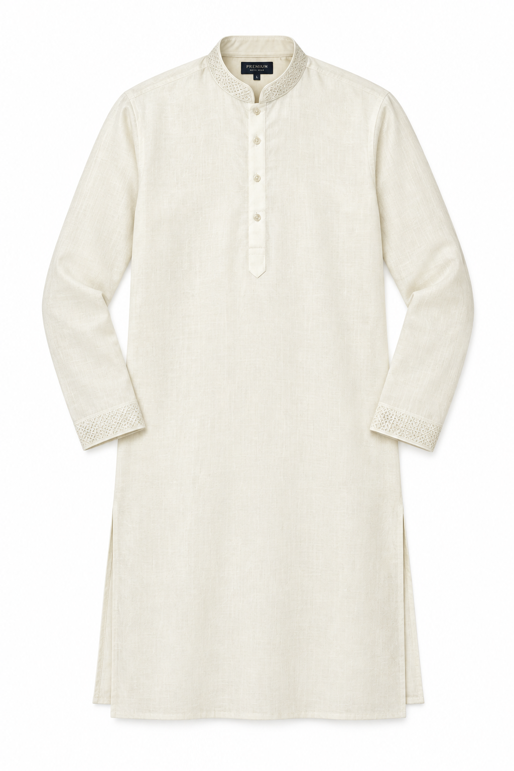 Off-White Men's Kurta - Flat Lay
