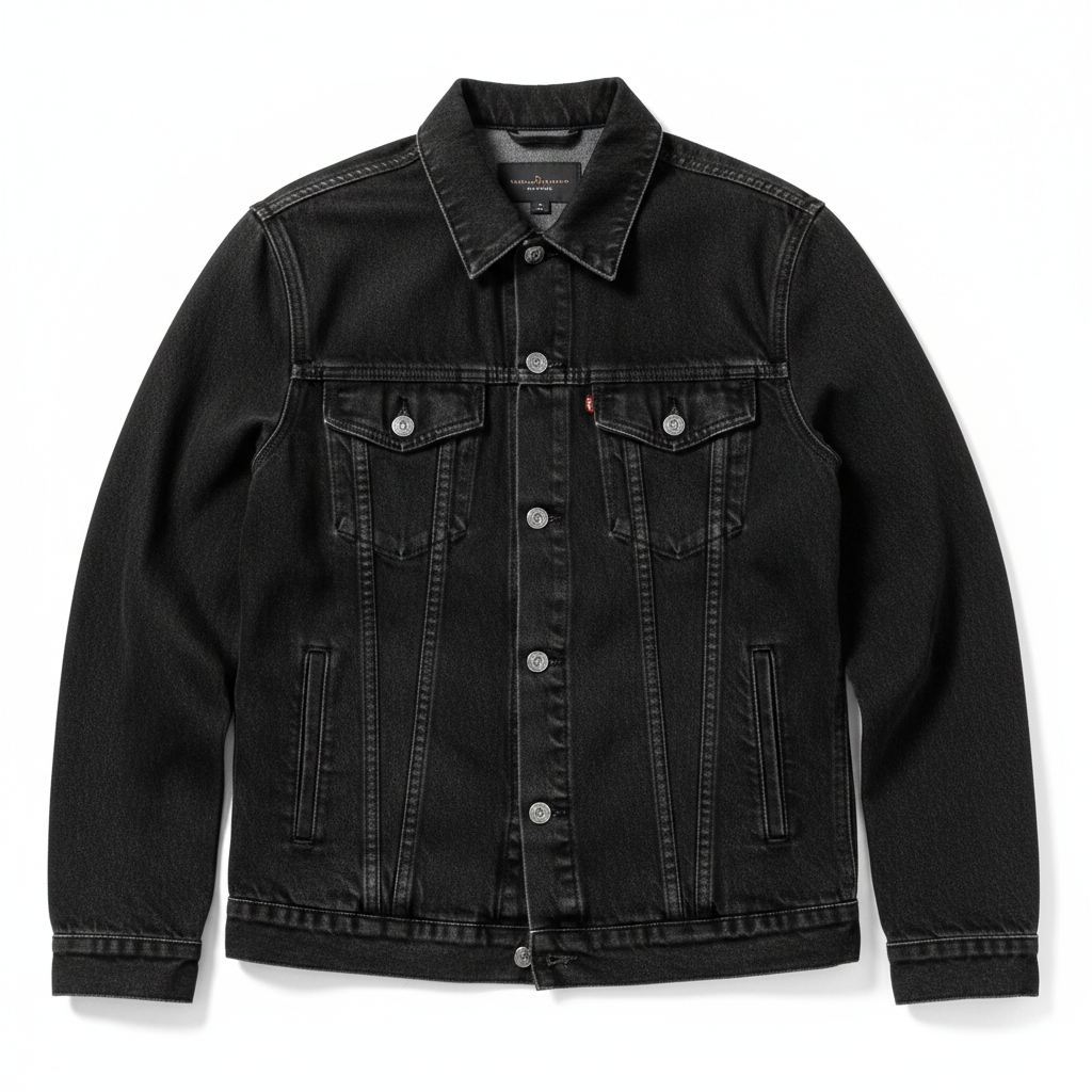 Men's Denim Jacket Denim Black - Studio Shot