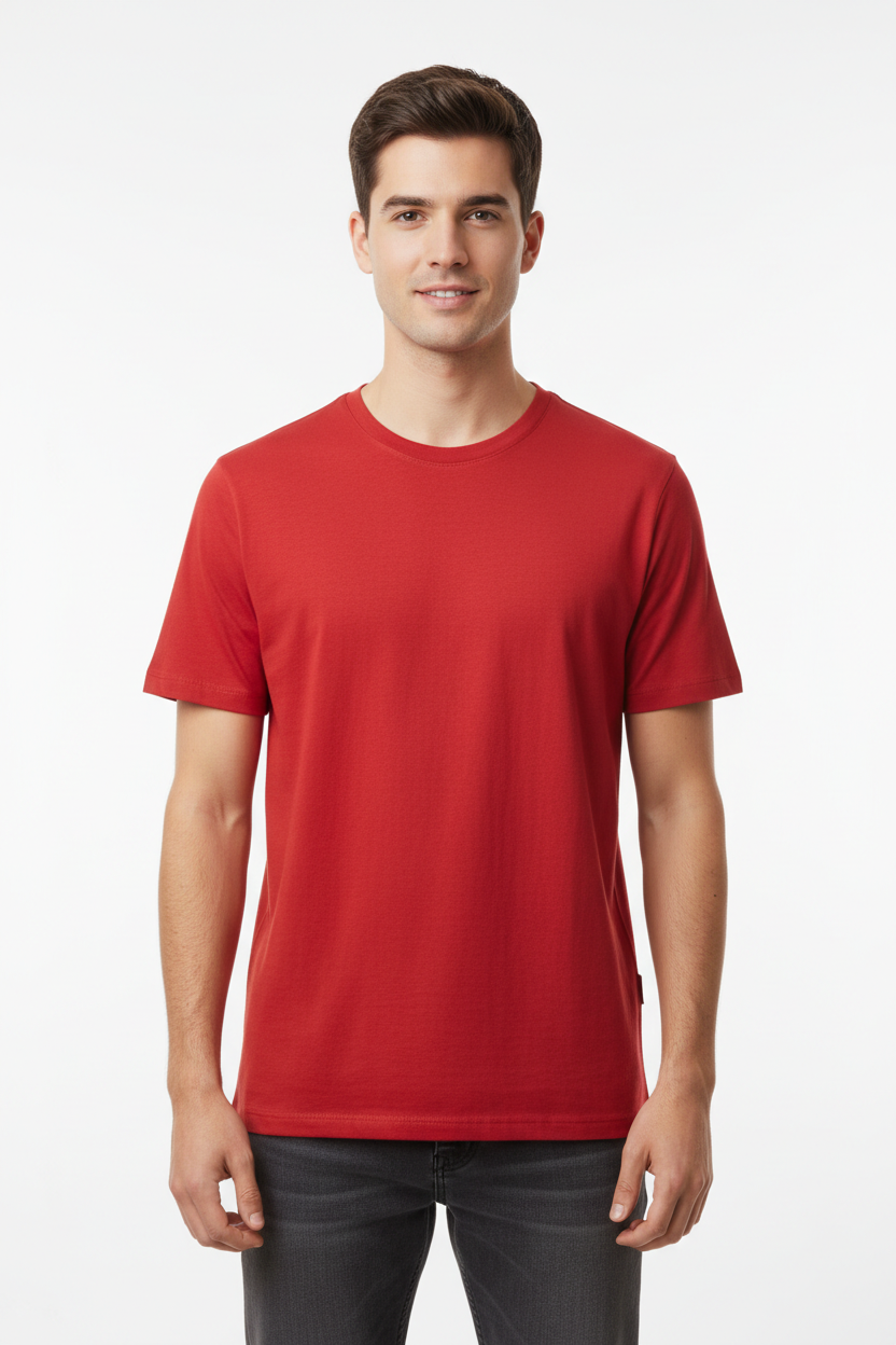 Red men's t-shirt - front white background