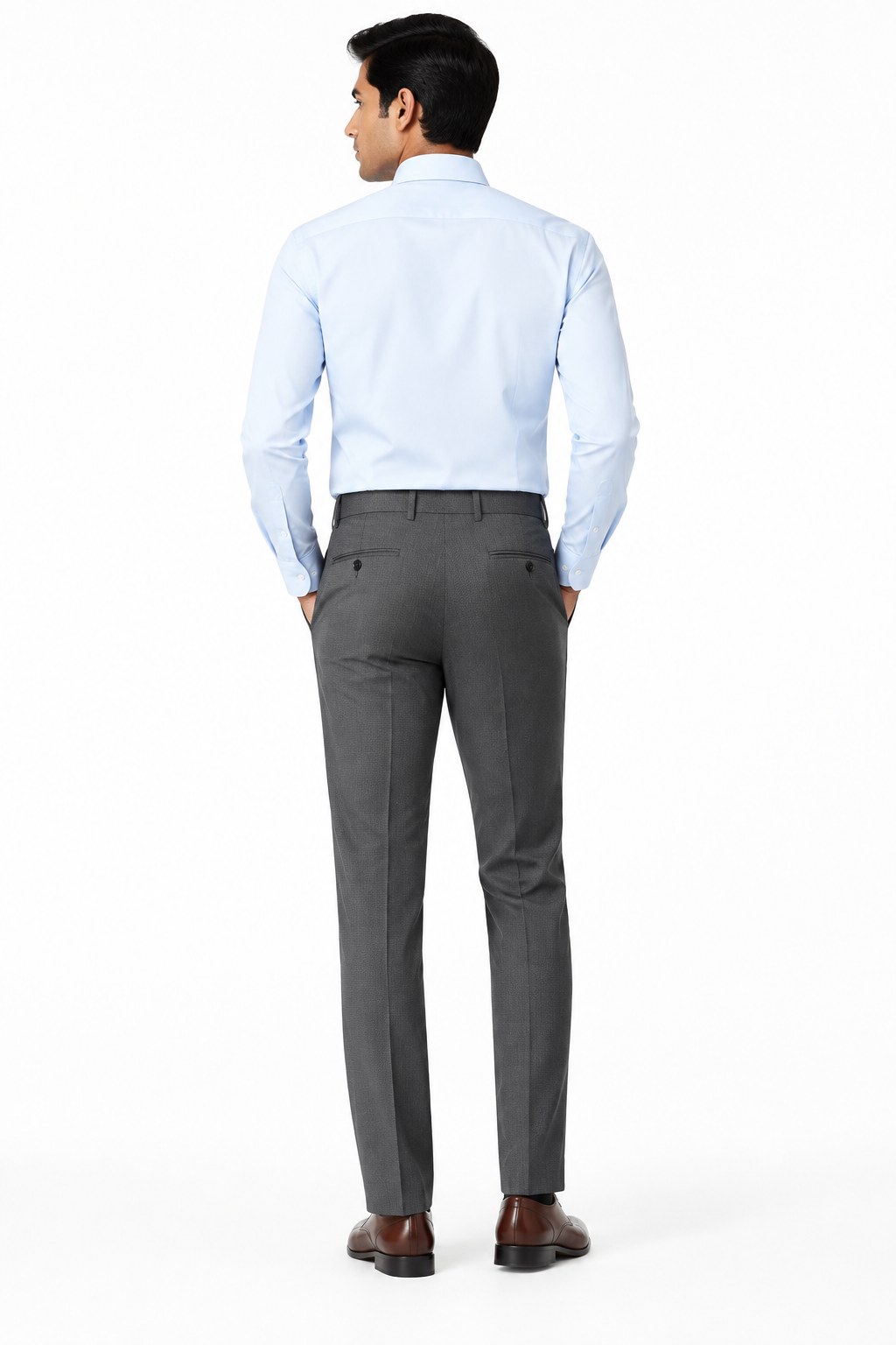 Grey Men's Trousers - Back View