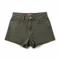 Women's Denim Shorts Olive - Studio Shot