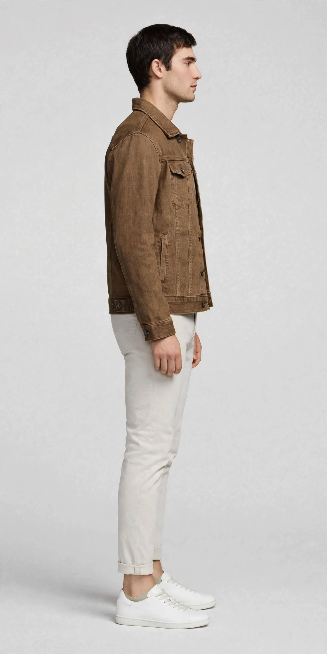 Men's Denim Jacket - Brown Leather