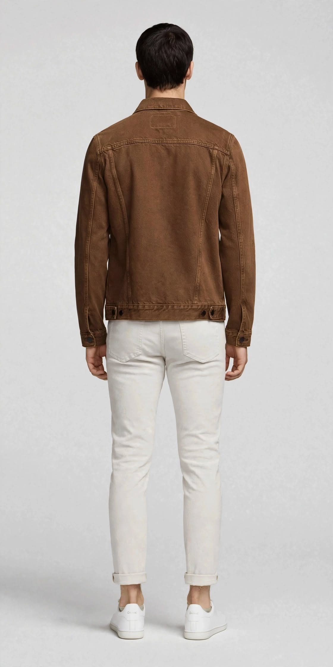 Men's Denim Jacket - Brown Leather