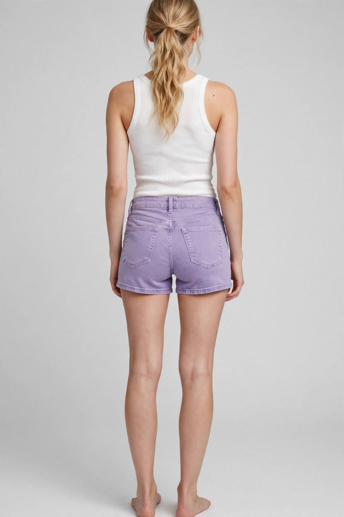 Women's Denim Shorts - Lavender