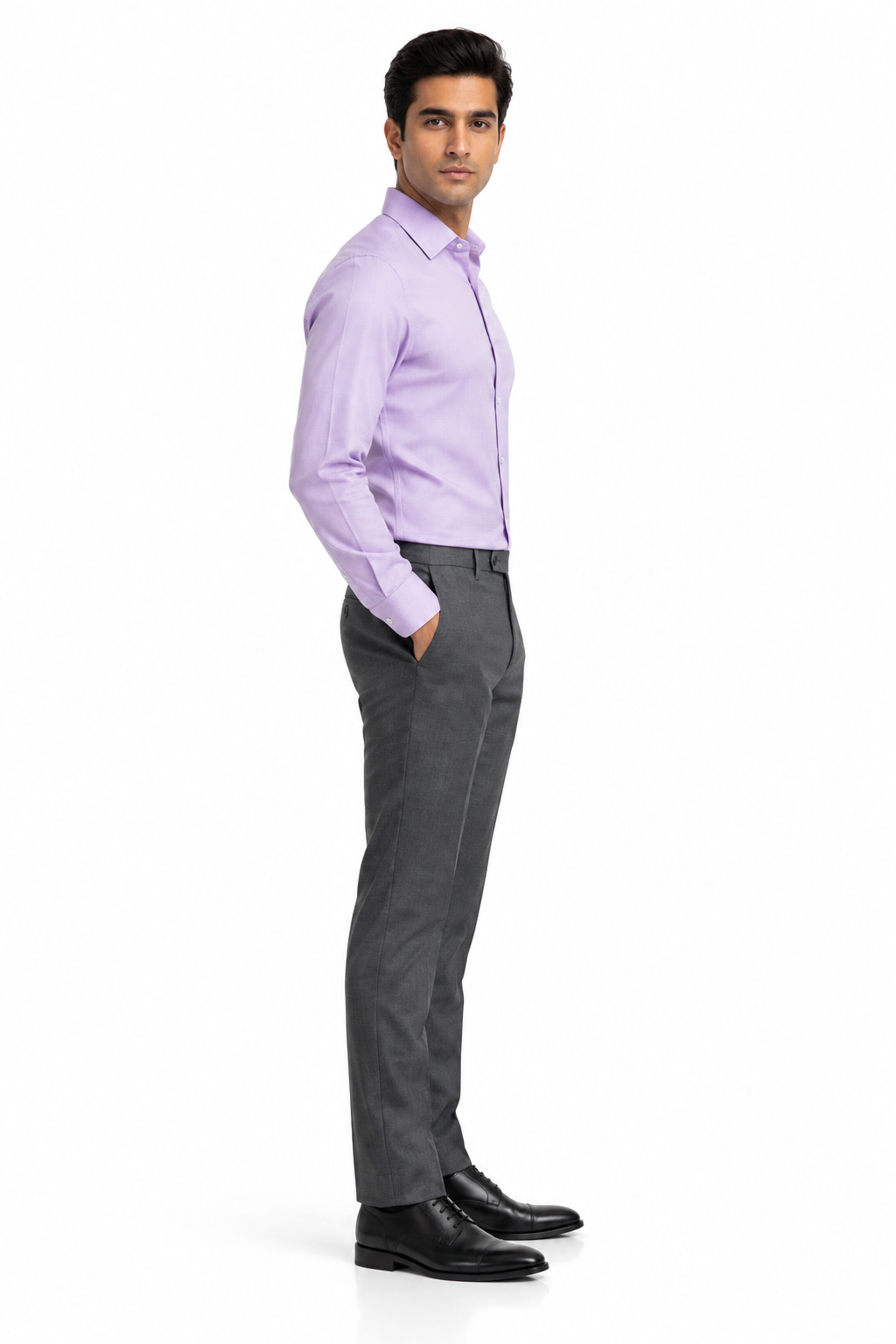 Lavender Men's Shirt - Side Profile