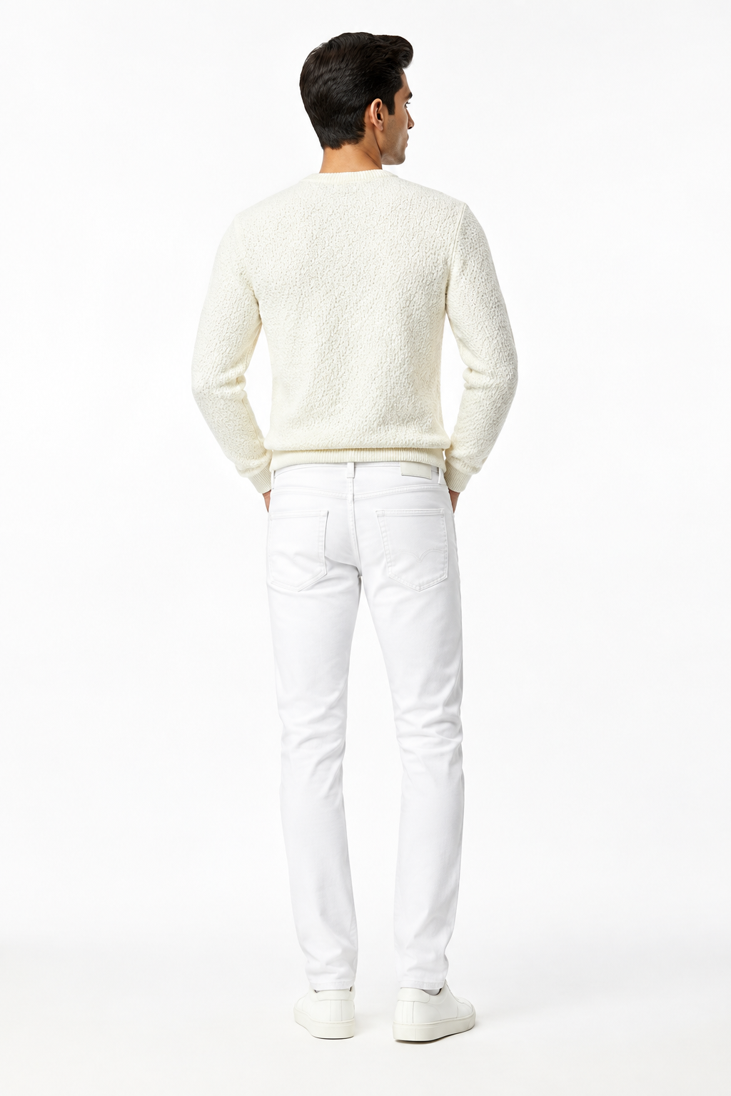 White Men's Jeans - Back View