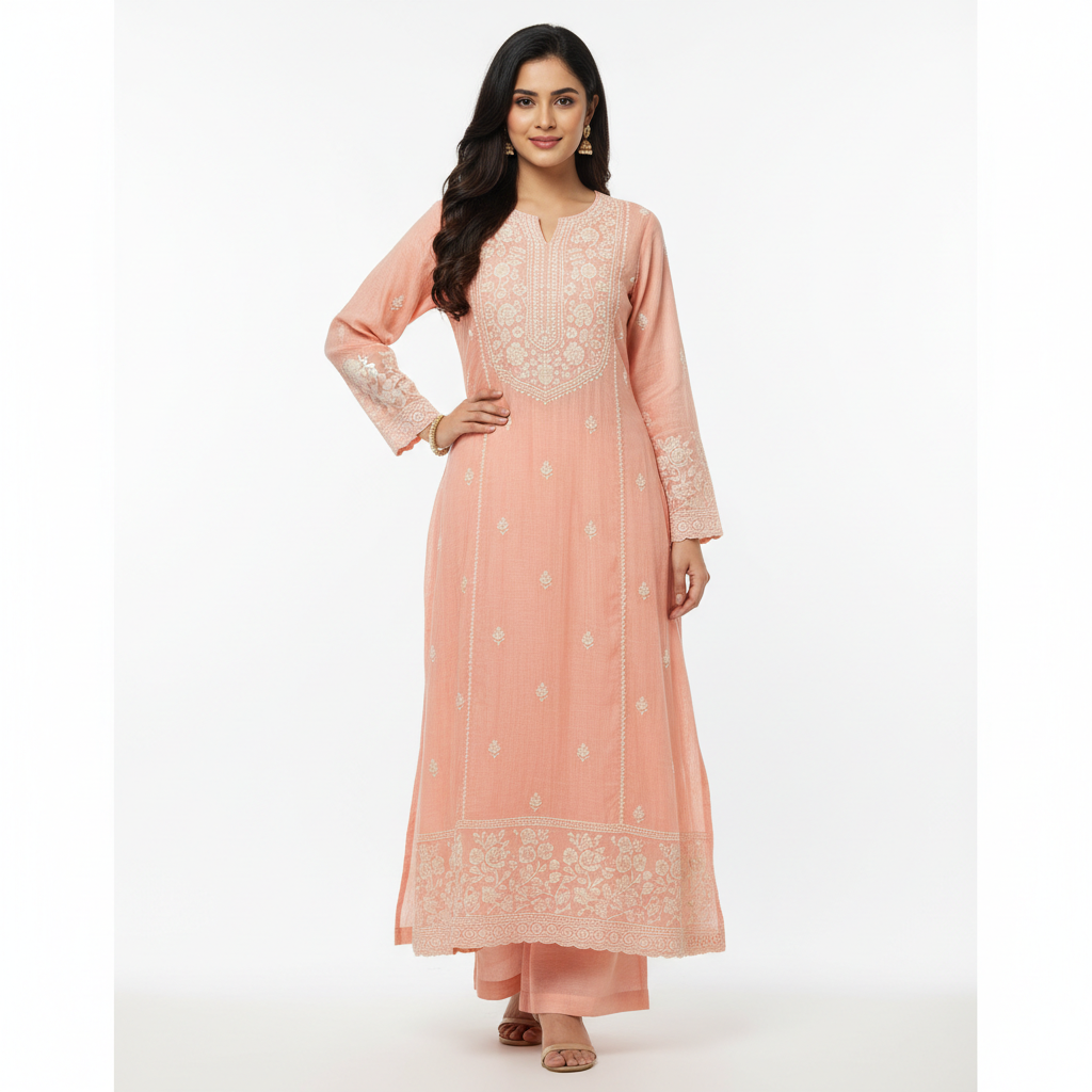 Peach Women's Kurti - Front