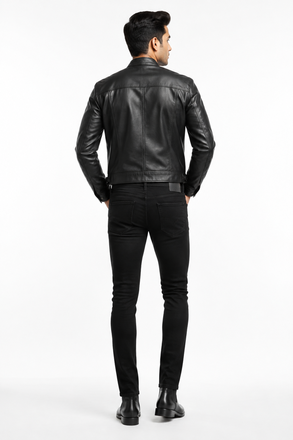 Black Men's Jeans - Back View