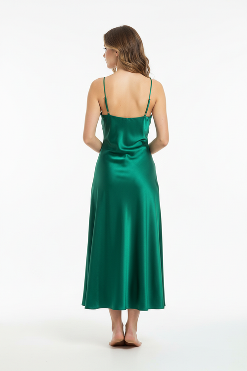 Emerald green night dress - back white background