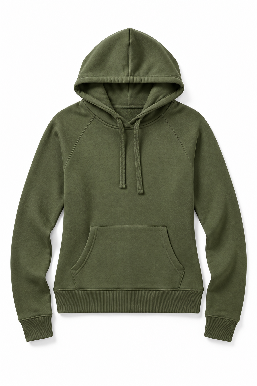 Women's Hoodie Olive Green - Flat Lay