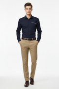 Khaki men's trousers - front white background