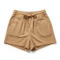Women's Casual Cotton Shorts Beige - Studio Shot