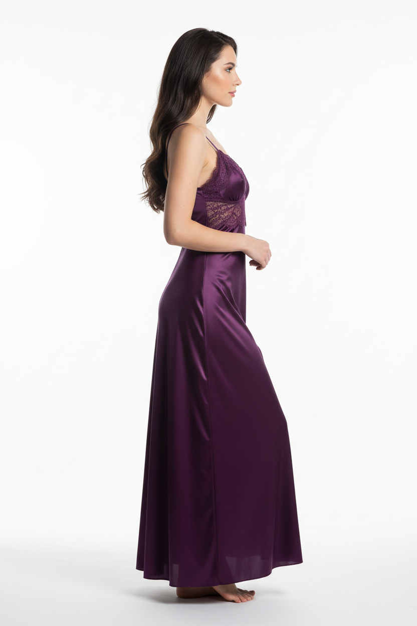 Purple night dress - right white background