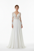 White formal evening dress - front white background
