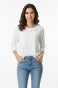 White women's top - front white background