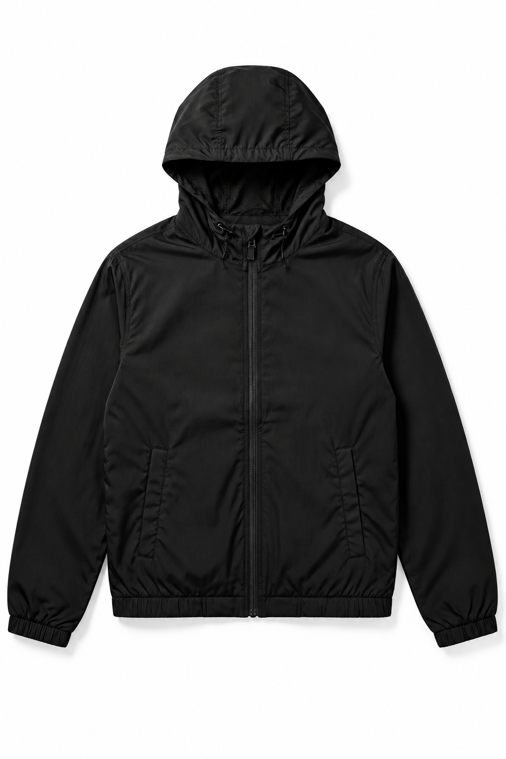 Men's Windbreaker Black - Flat Lay
