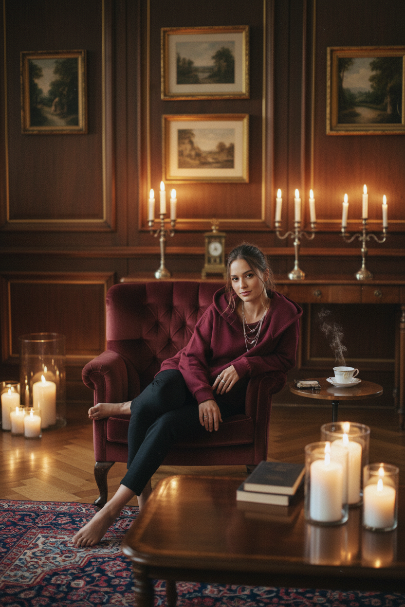 Women's Hoodie Maroon - Lifestyle 2