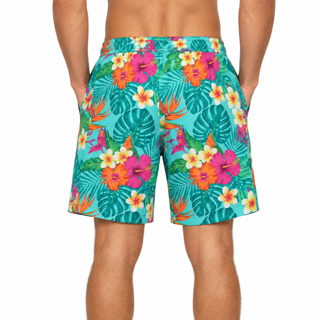 Men's Printed Shorts - Back view