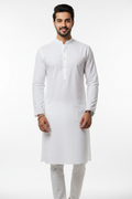 White men's kurta - front white background