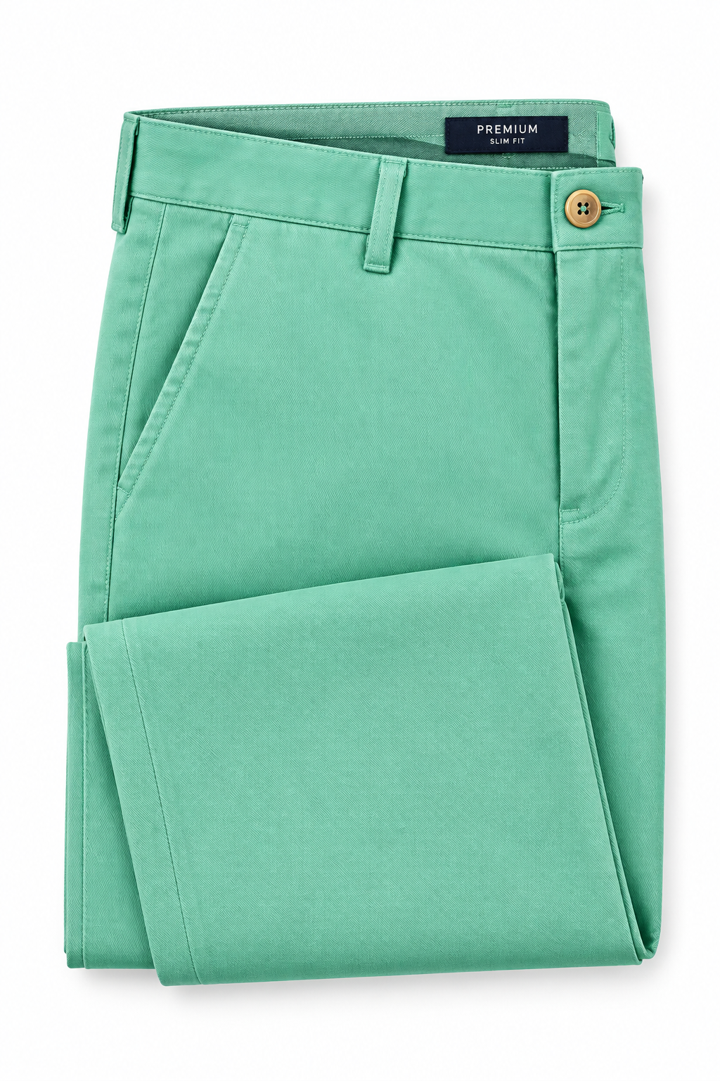 Mint Green Men's Trouser - Flat Lay Detail