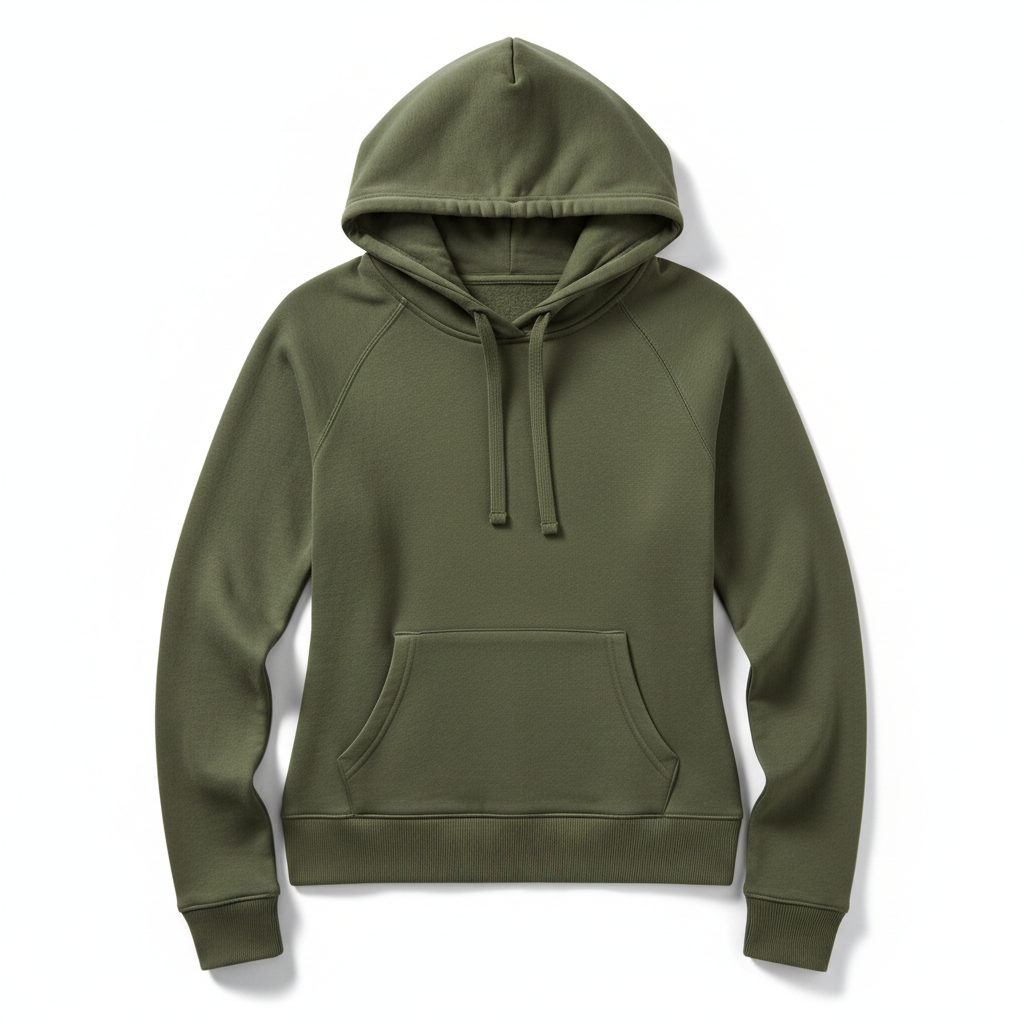 Women's Hoodie Olive Green - Studio Shot
