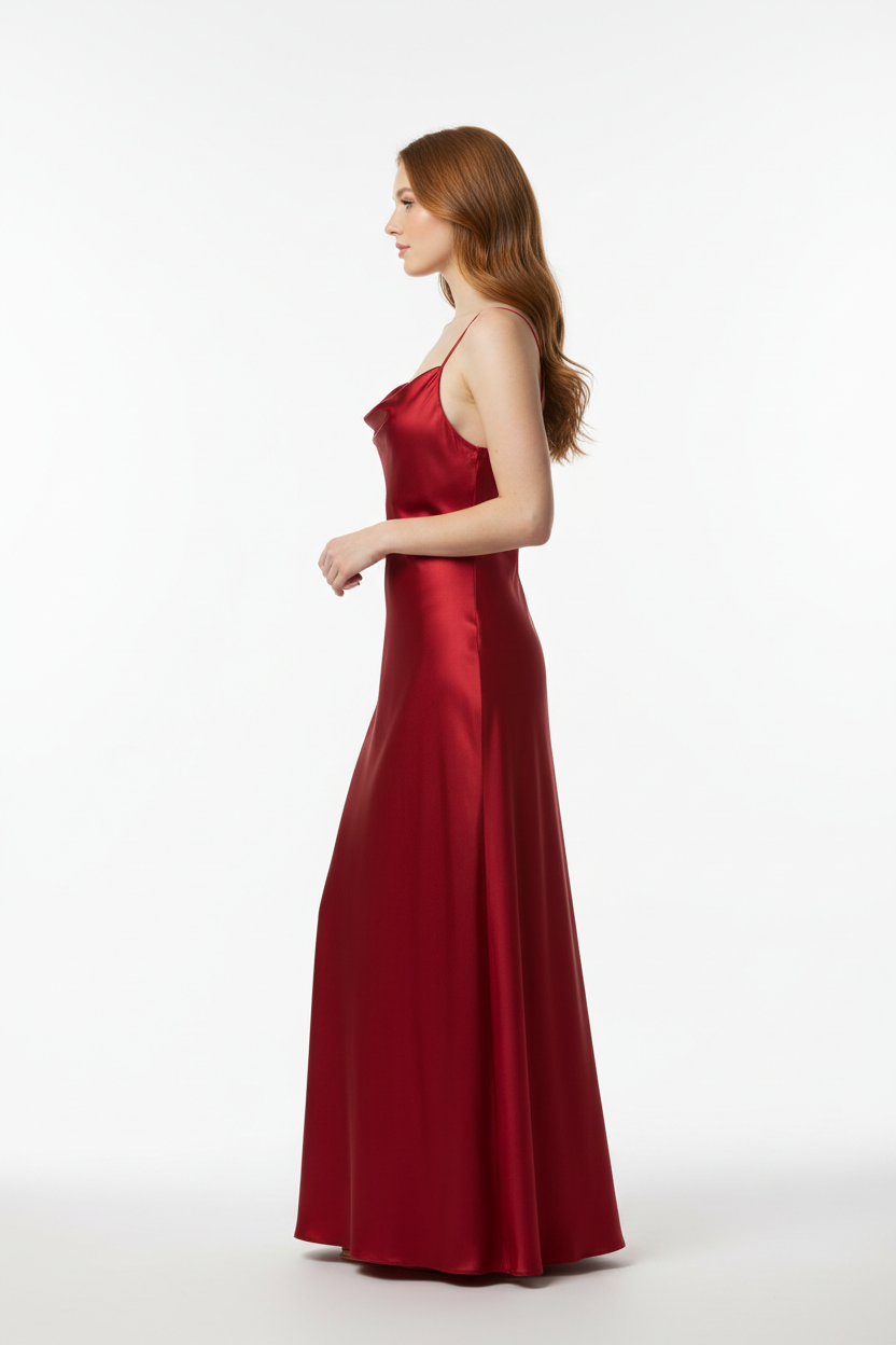 Red night dress - left white background