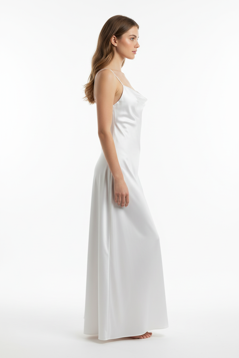 White night dress - right white background