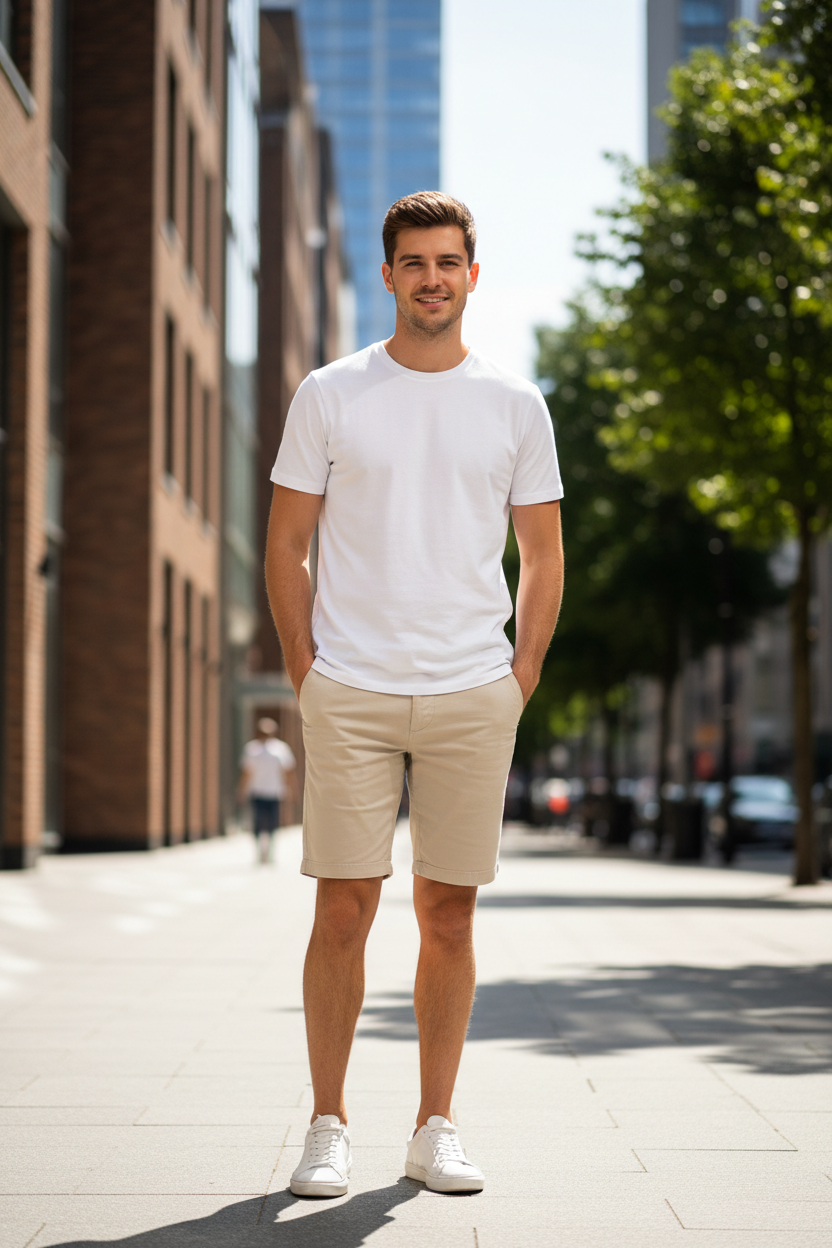 Men's Casual Cotton Shorts - Lifestyle Shot