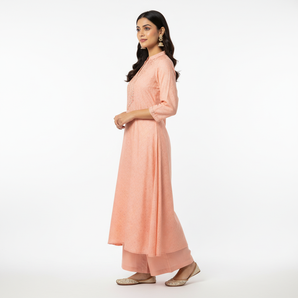 Peach Women's Kurti - Side