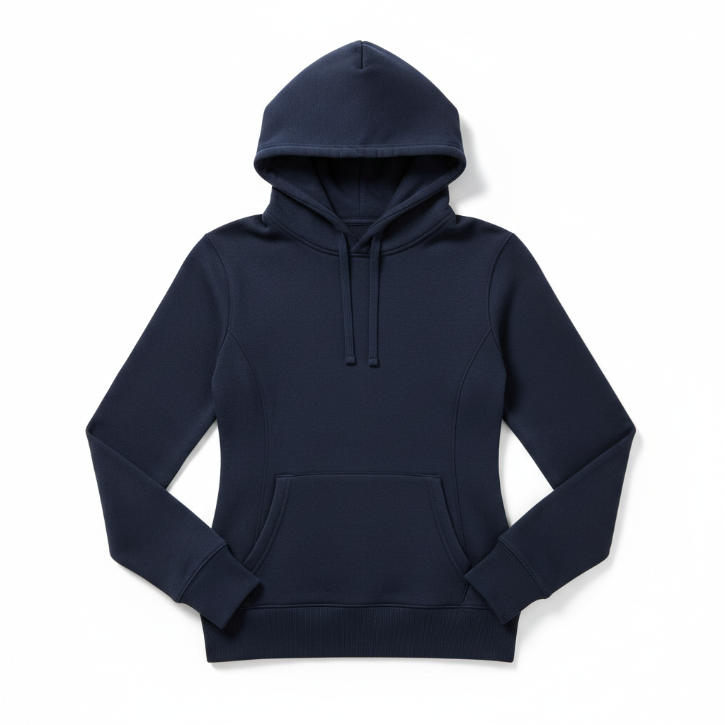 Women's Hoodie Navy Blue - Studio Shot
