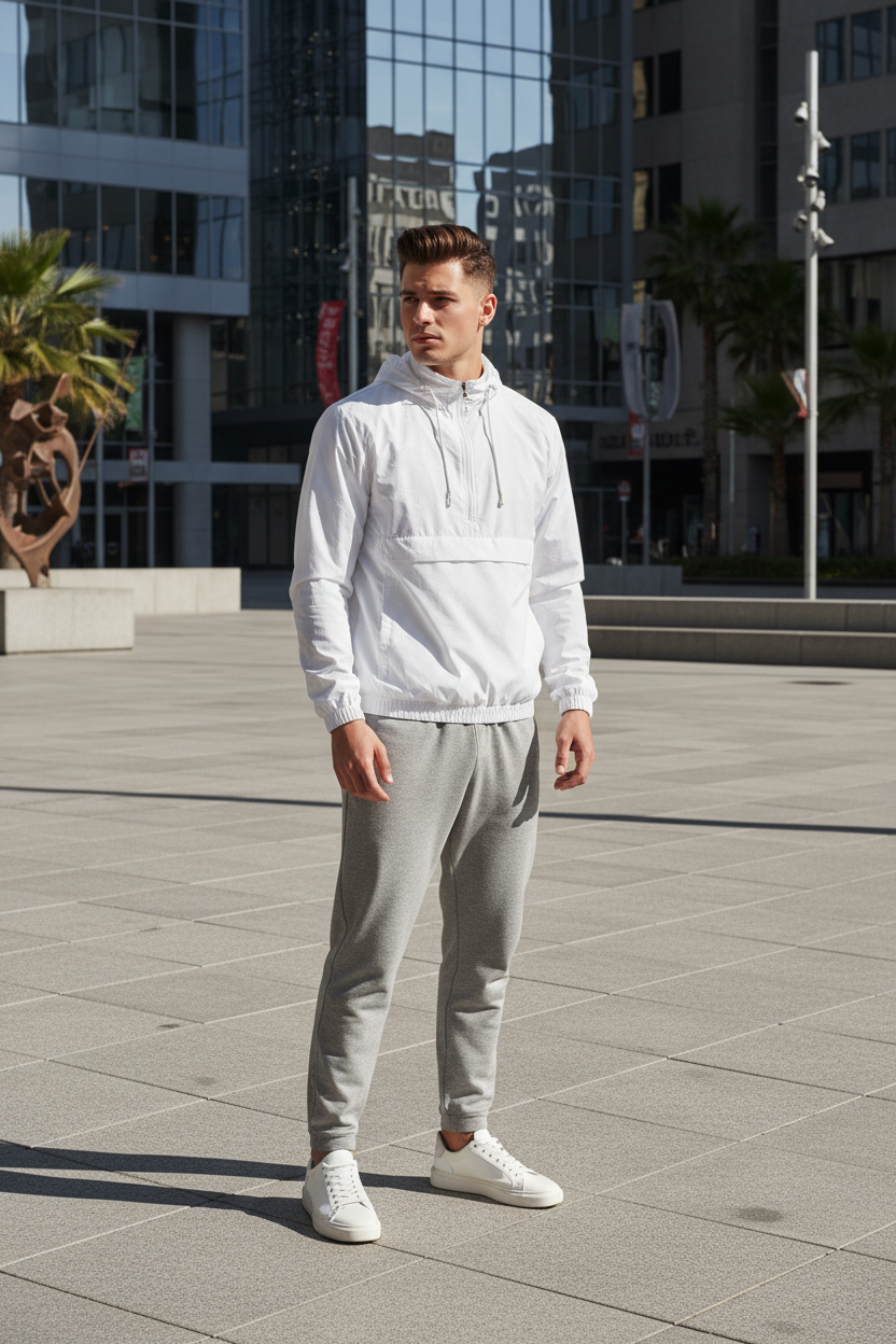 Men's Windbreaker White - Lifestyle 1