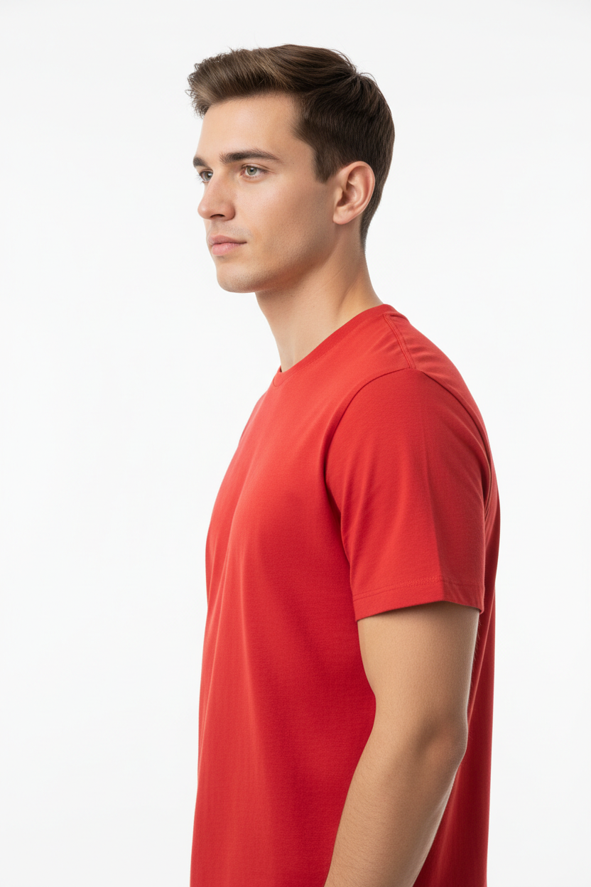 Red men's t-shirt - right white background