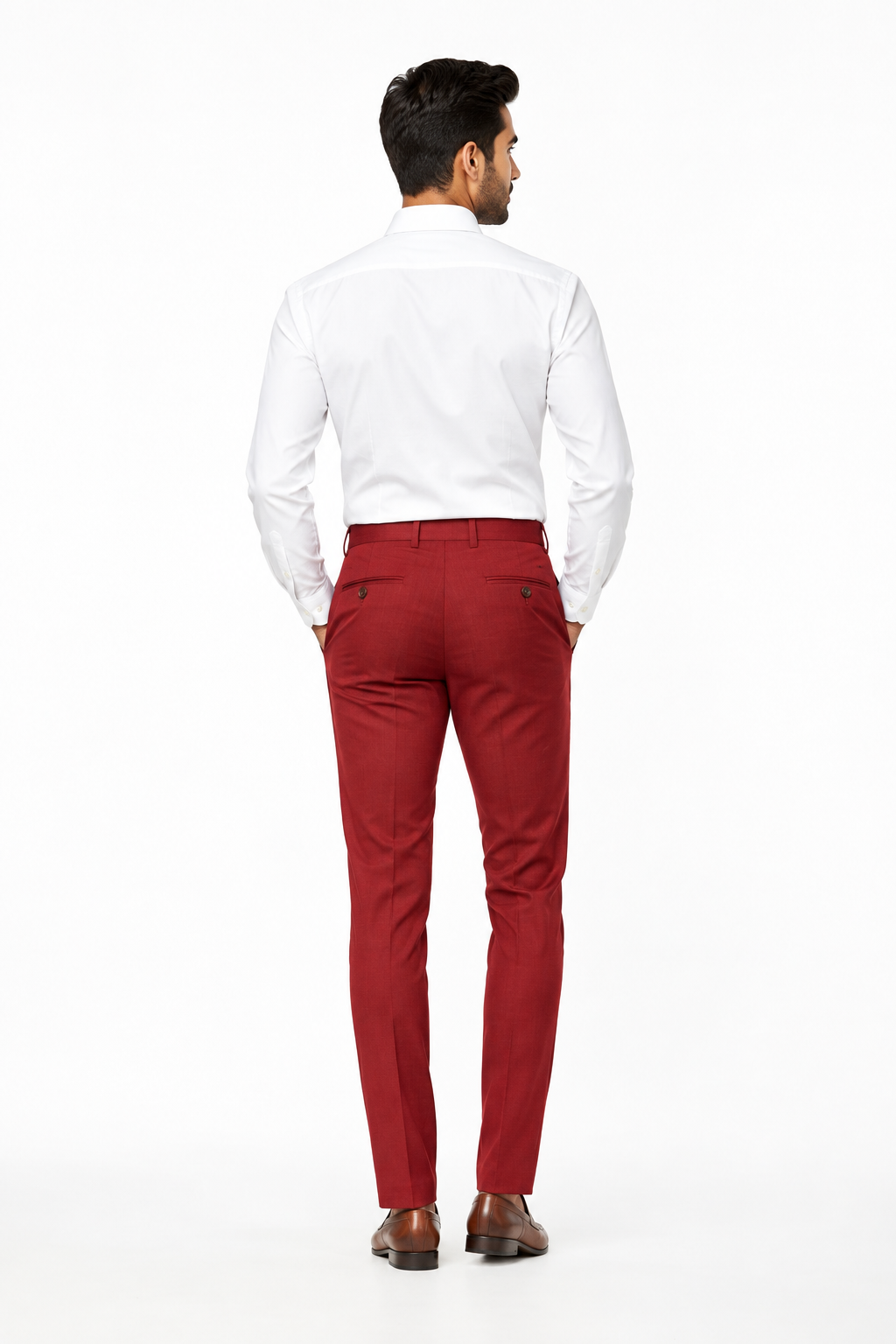 Red Men's Trouser - Back View