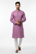 Lavender men's kurta - front white background