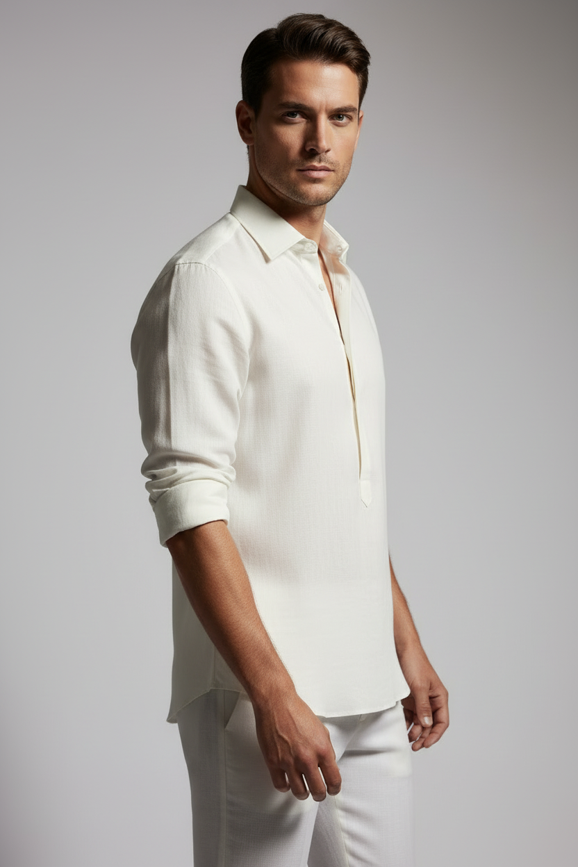 Off-white cream full sleeve shirt - three quarter