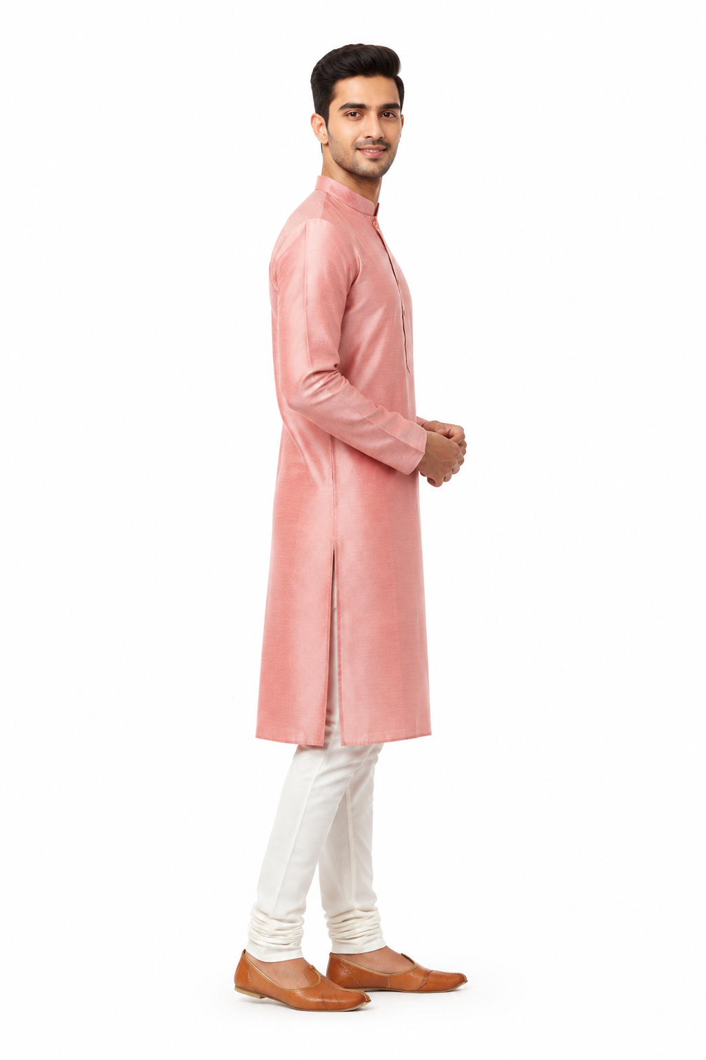 Pink Men's Kurta - Side Profile