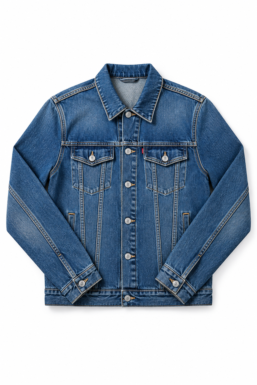 Men's Denim Jacket Denim Blue - Flat Lay