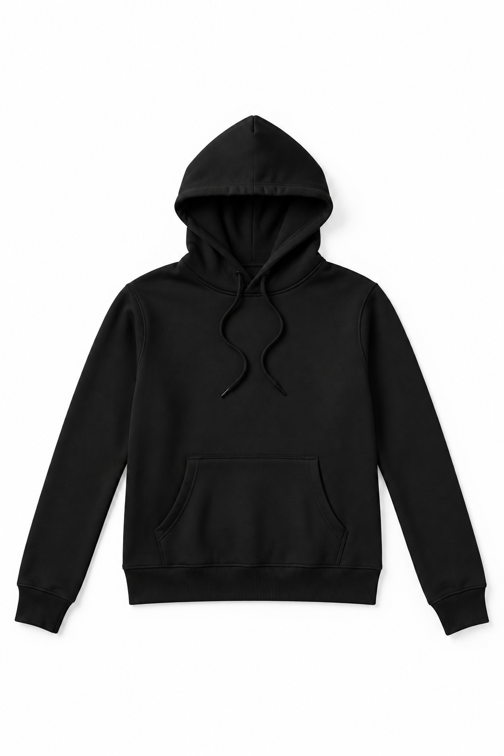 Women's Hoodie Black - Flat Lay